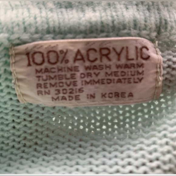 100 Acrylic Embroidered Womens Sweater Green Size Small - Picture 5 of 5